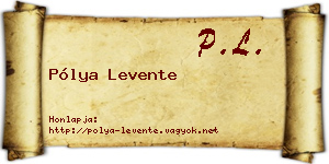 Pólya Levente névjegykártya